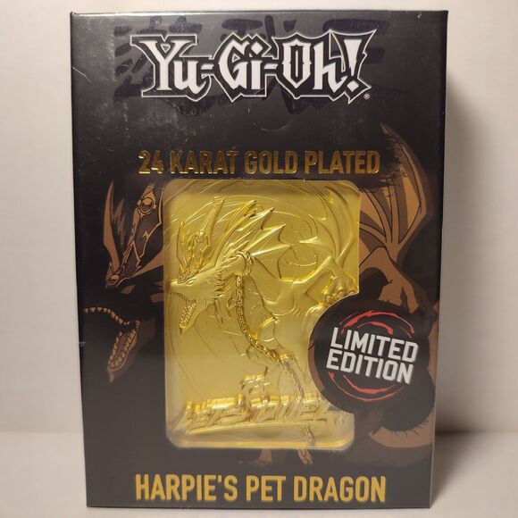 Yugioh Harpies Pet Dragon Metal Card 24k Gold Plated Official Collectible - Picture 1 of 5